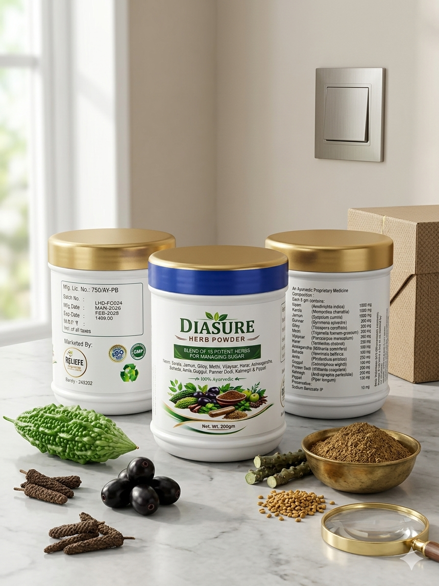 DiaSure Herbal Powder – 100% Ayurvedic Sugar Control Blend (200g)